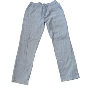 Onia Pants Men's Medium Linen Blend Light Blue Pullon Coastal Resort Beach